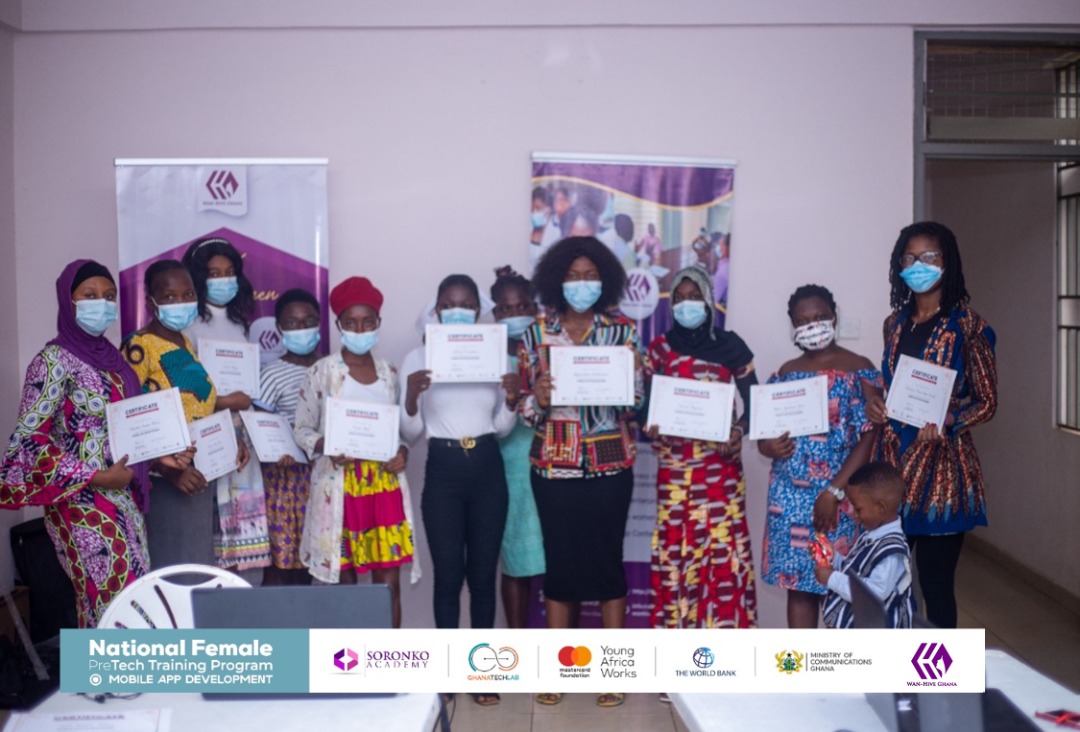 Mobile App Development training program, WAN-Hive Ghana graduated 15 Ladies in Sunyani-Bono Region- Baobab Entrepreneur