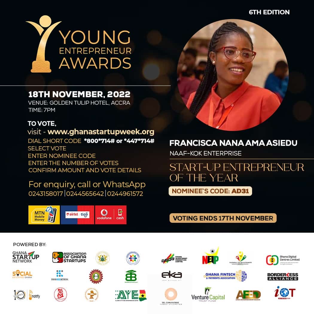 BOABAB ENTREPRENEUR CONTENT EDITOR GETS NOMINATION FOR YOUNG STARTUP OF THE YEAR.