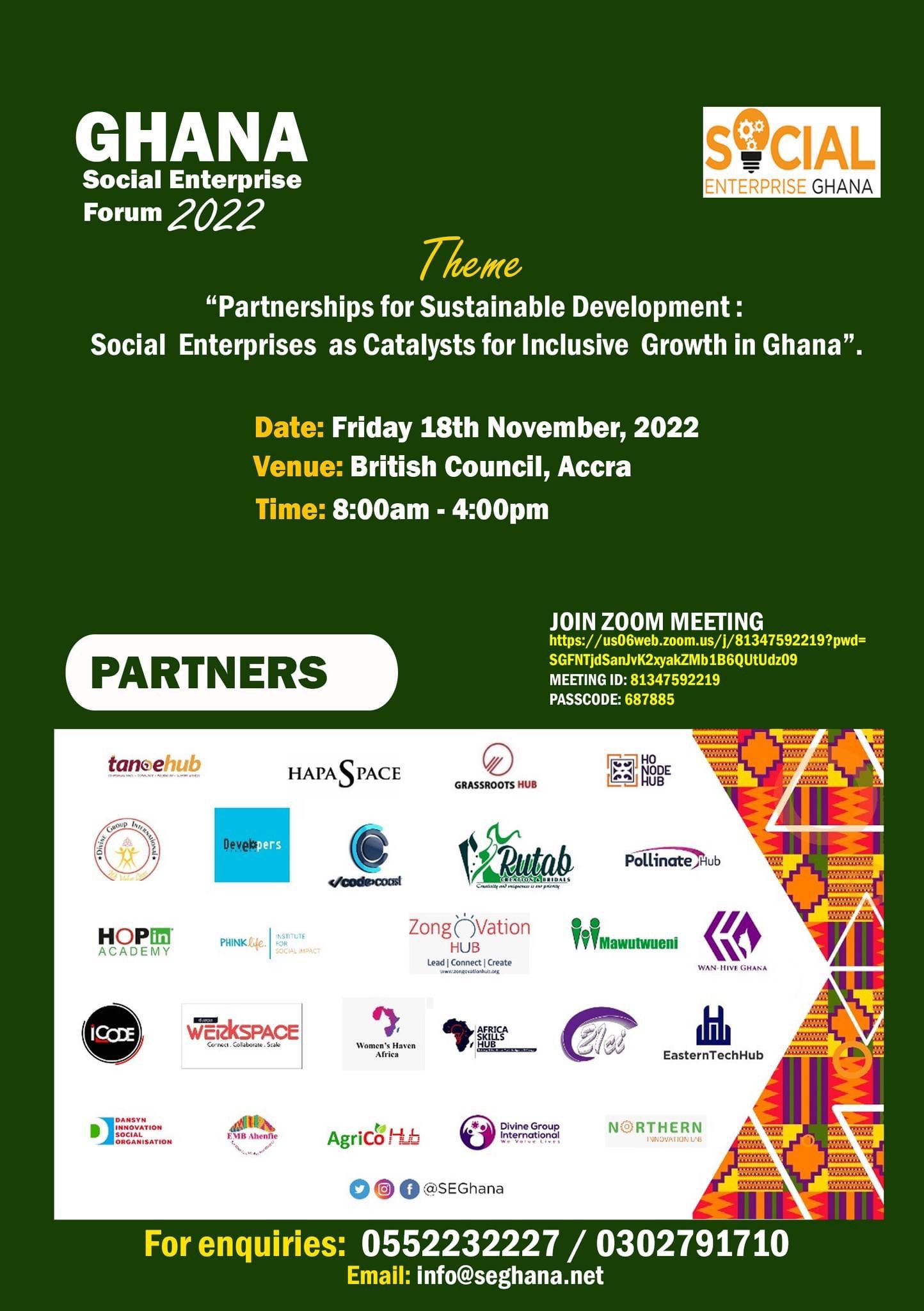 Ghana Social Enterprise Forum is to come off on November 18.