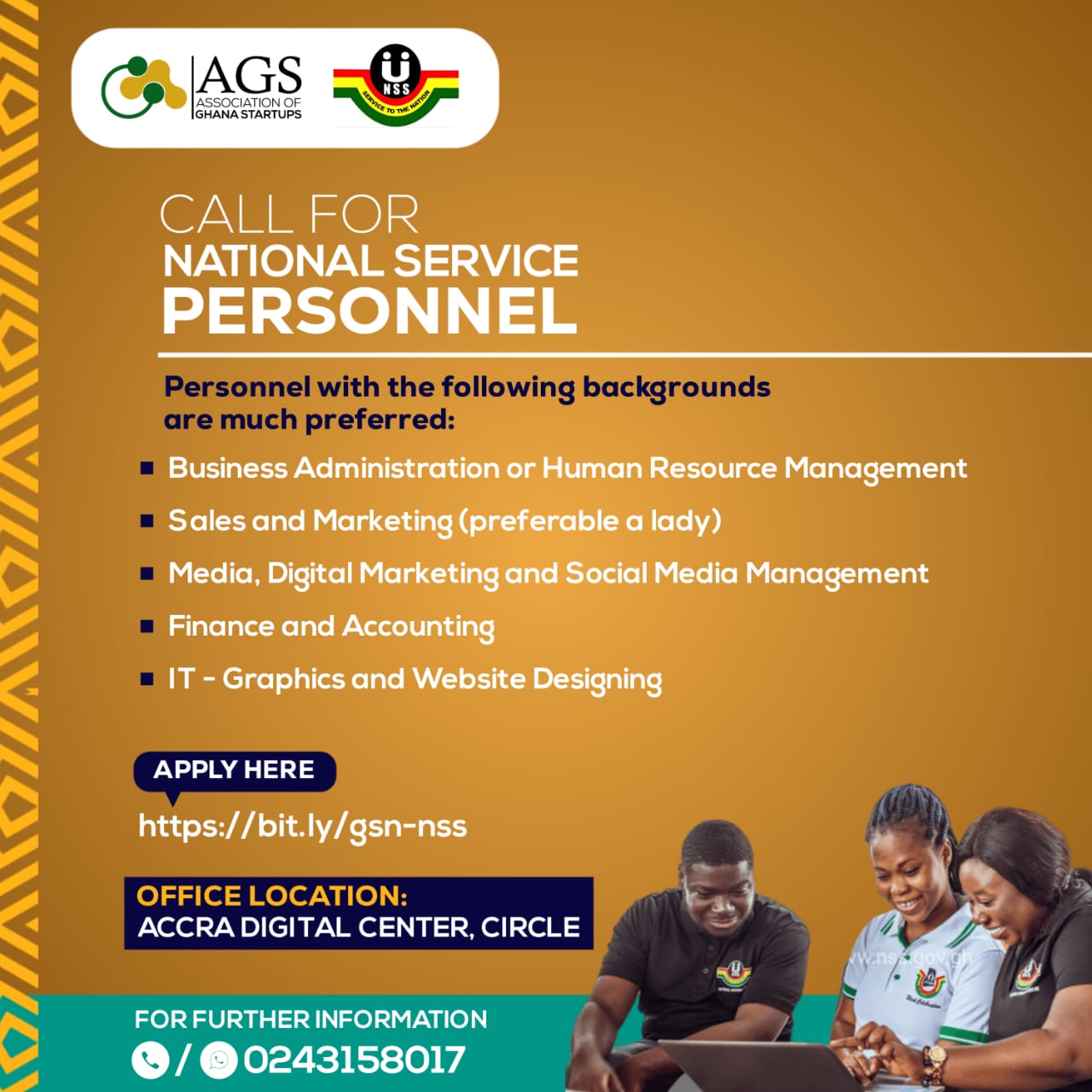 Elevate Your Professional Career Through National Service with the Association of Ghana Startups