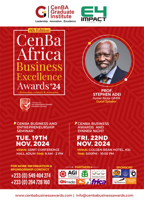 Prof. Stephen Adei to Speak at the 6th CenBa Africa Business Excellence Awards 2024