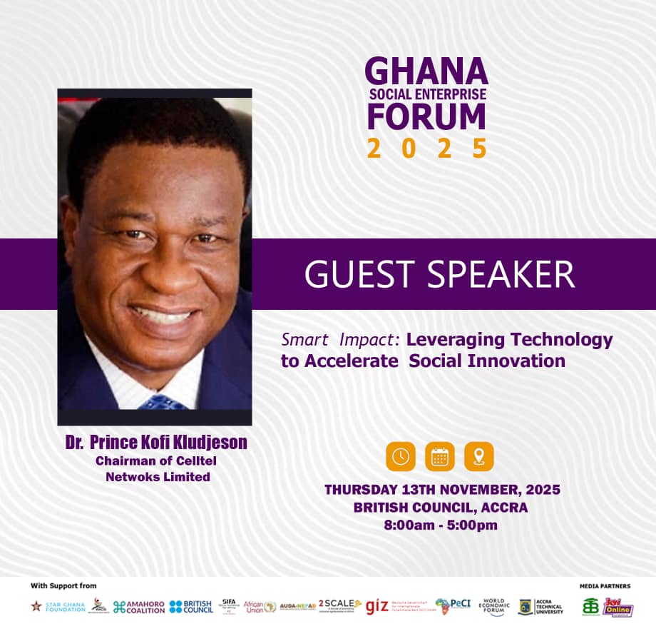 Smart Impact and Social Innovation: Dr. Prince Kofi Kludjeson at the Ghana Social Enterprise Forum 2025