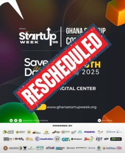 Ghana Startup Week 2025 Rescheduled as AGS Launches National Startup Visibility Drive